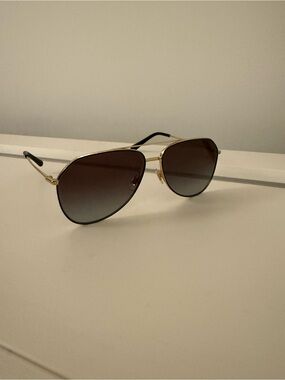 Dolce & Gabbana Gold Frame Sunglasses with Gradient Gray Lenses
